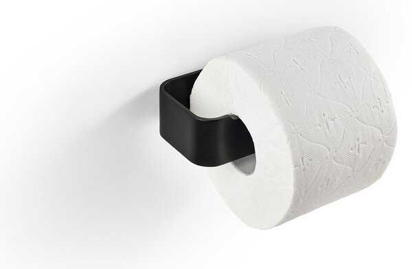 Czarny ścienny metalowy uchwyt na papier toaletowy Ume – Zone