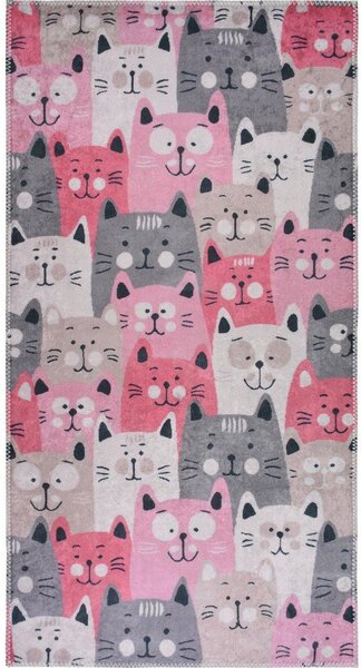 Różowy dywan dziecięcy 80x150 cm Silly Cats – Vitaus