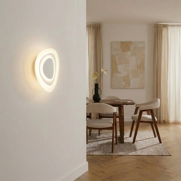 Lampa Ścienna Lindby, Delar, ściemnialny, biały, salon, tworzywo sztuczne, nowoczesny