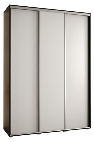 Szafa przesuwna wysoka Davos 1 180, gÅ. 60 cm czarny + biaÅy + srebrny
