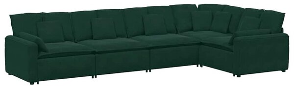 Sofa moduÅowa z poduszkami aksamitna ciemnozielona