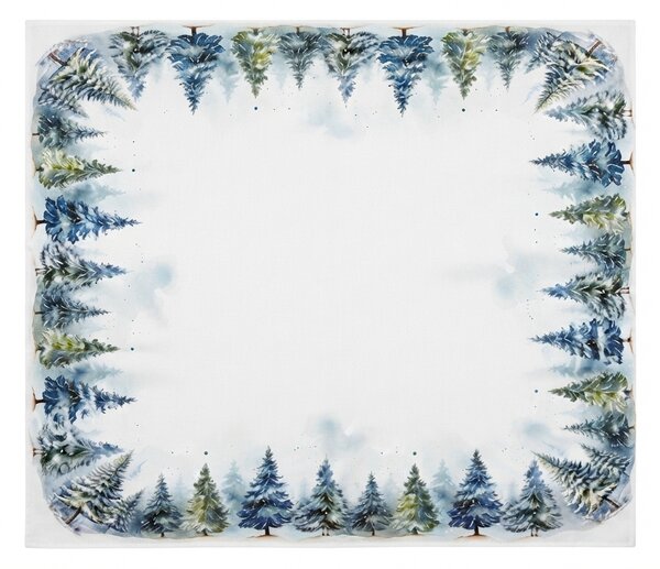Świąteczny obrus SNOWY FOREST 85x85 cm, biały