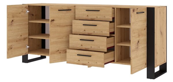 Duża loftowa komoda z szufladami 197cm artisan | Umeblowana.com