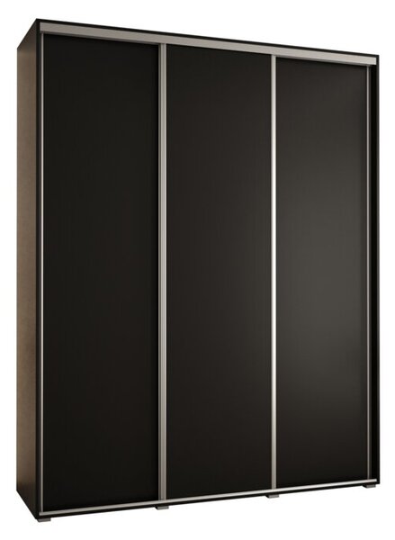Szafa przesuwna wysoka Davos 1 200, gÅ. 45 cm czarny + czarny + srebrny