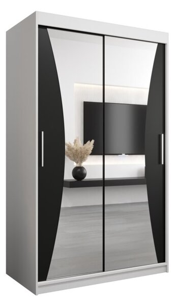 Szafa przesuwna garderoba Monaco 120 wys. 200 cm biaÅy + czarny