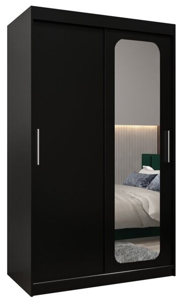 Szafa przesuwna garderoba Promo T2 120 wys. 200 cm czarny + czarny