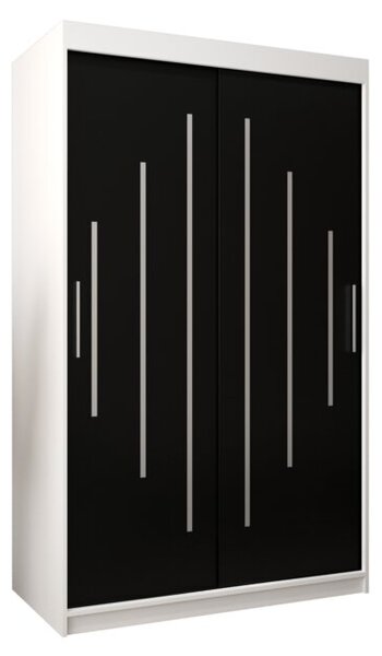 Szafa przesuwna garderoba York 120 wys. 200 cm biaÅy + czarny