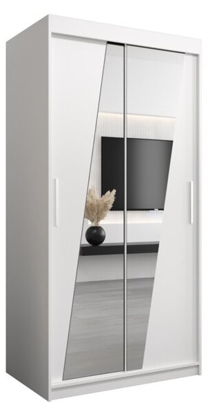 Szafa przesuwna garderoba Rhomb 100 wys. 200 cm biaÅy + biaÅy