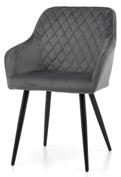 Krzesło tapicerowane do salonu SK40 ciemnoszary welur, nowoczesne loft