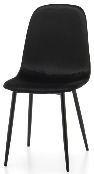 Krzesło tapicerowane do jadalni SK54 czarne welurowe nowoczesne loft