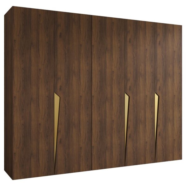Szafa uchylna otwierana Piano 1 250 wys. 202 cm orzech warmia + u. zÅoty