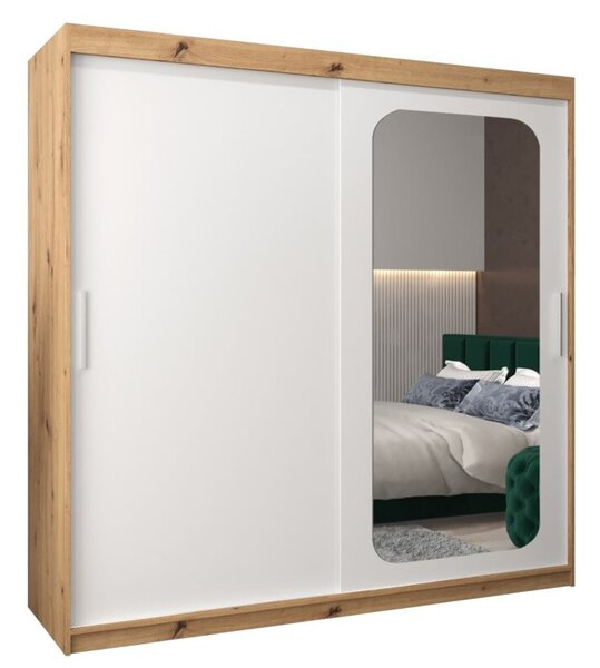 Szafa przesuwna garderoba Promo T2 200 wys. 200 cm artisan + biaÅy