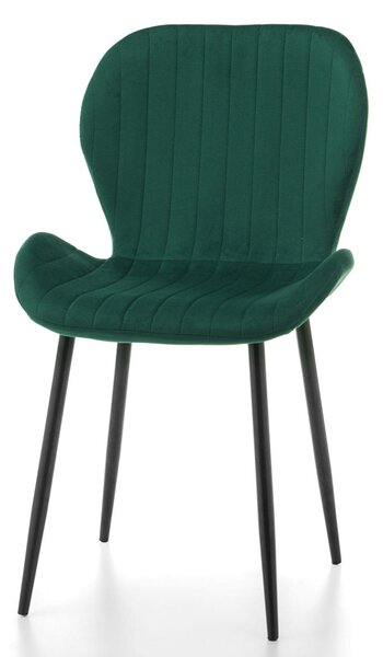 Krzesło tapicerowane do jadalni SK81 zielone welurowe, nowoczesne loft