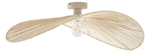 Lampa Sufitowa Lindby, Valdorin, ściemnialny, beżowy, salon, papier | karton, nowoczesny