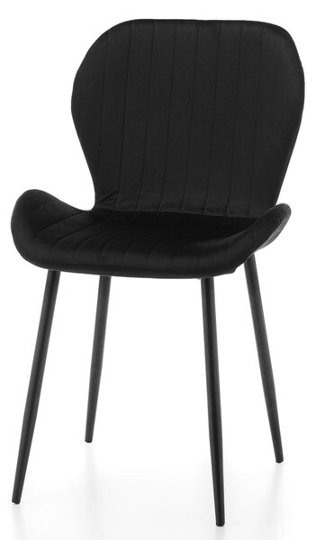 Krzesło tapicerowane do jadalni SK81 czarne welurowe, nowoczesne loft
