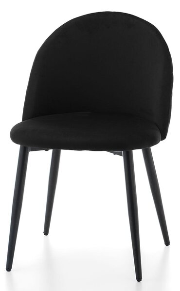 Krzesło tapicerowane do jadalni SK92 czarne welurowe nowoczesne loft