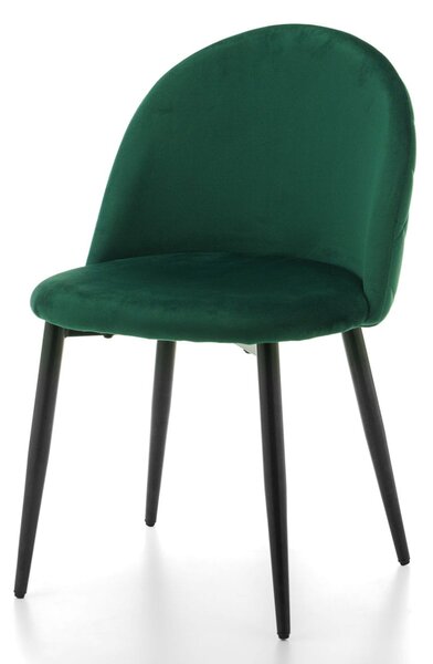 Krzesło tapicerowane do jadalni SK92 zielone welurowe nowoczesne loft