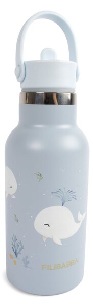 Filibabba Butelka na wodę ze stali nierdzewnej Christian's Whale Tales