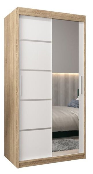 Szafa przesuwna garderoba Verona 2 100 wys. 200 cm sonoma + biaÅy