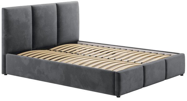 Łóżko 120x200 Tapicerowane Cosenza Welur Ciemno Szare