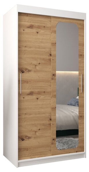 Szafa przesuwna garderoba Promo T2 100 wys. 200 cm biaÅy + artisan