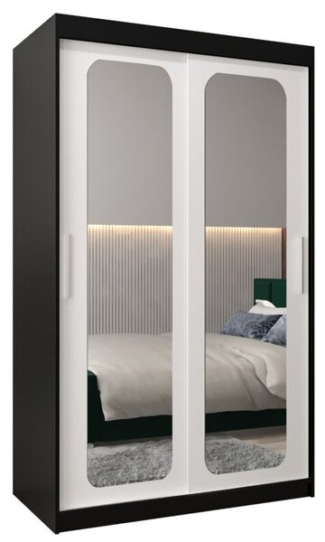 Szafa przesuwna garderoba Promo T3 120 wys. 200 cm czarny + czarny