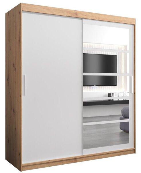 Szafa przesuwna garderoba Roma 1 180 wys. 200 cm artisan + biaÅy