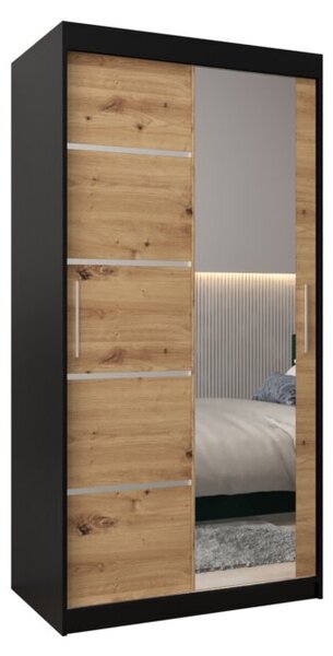 Szafa przesuwna garderoba Verona 2 100 wys. 200 cm czarny + artisan