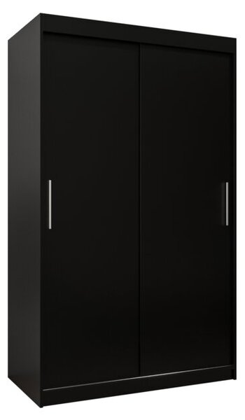 Szafa przesuwna garderoba Tokyo 120 wys. 200 cm czarny + czarny