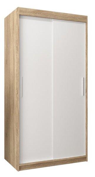 Szafa przesuwna garderoba Tokyo 100 wys. 200 cm sonoma + biaÅy