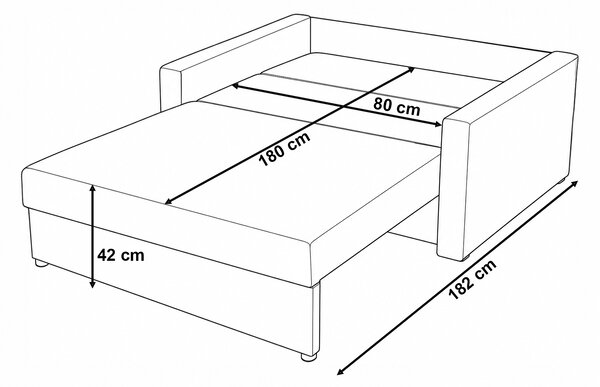 Sofa fotel amerykanka rozkładana Tedi 1 Szara/Grafitowa