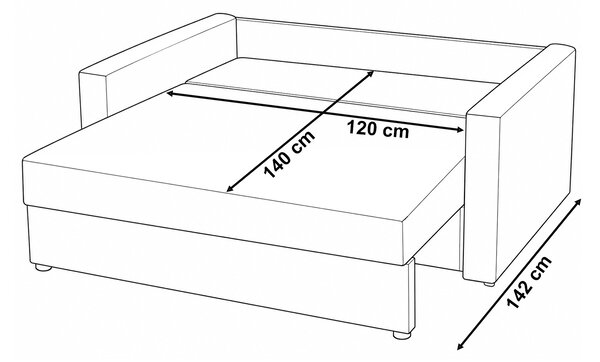 Sofa fotel amerykanka rozkładana Tedi 2 Czarna/Grafitowa
