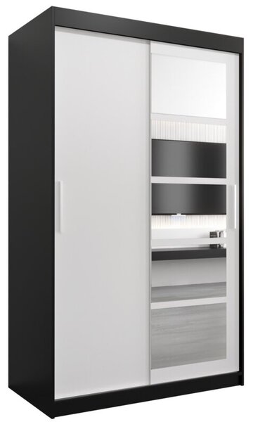 Szafa przesuwna garderoba Roma 1 120 wys. 200 cm czarny + czarny