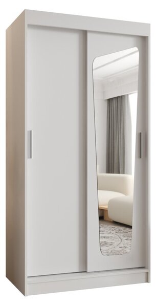 Szafa przesuwna z lustrem garderoba Moka 100 wys. 200 cm biaÅy