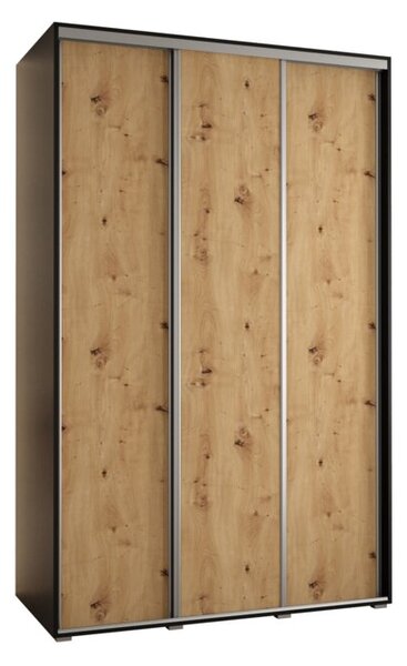 Szafa przesuwna wysoka Davos 1 160, gÅ. 45 cm czarny + artisan + srebrny