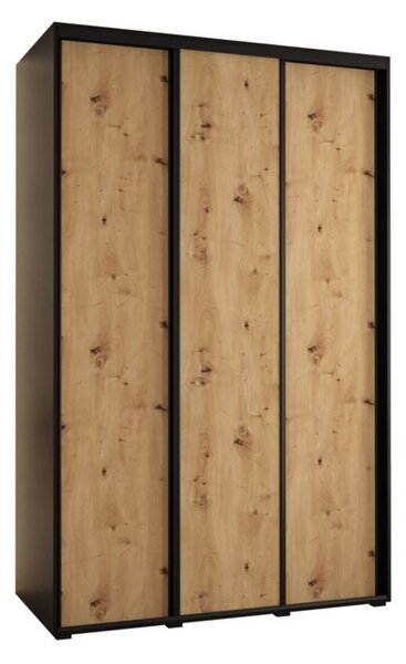 Szafa przesuwna wysoka Davos 1 150, gÅ. 60 cm czarny + artisan + czarny