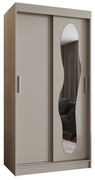 Szafa przesuwna z lustrem garderoba Ultra 100 wys. 200 cm kaszmir