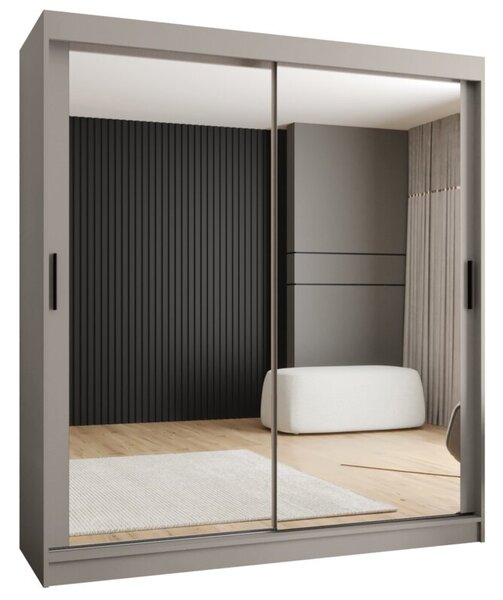 Szafa przesuwna z lustrem garderoba Rubino T3 180 wys. 200 cm kaszmir
