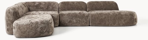 Narożna sofa modułowa XL Teddy-Bouclé z szezlongiem Wolke (4-osobowa)