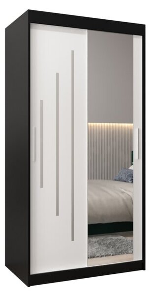 Szafa przesuwna garderoba York 2 100 wys. 200 cm czarny + czarny