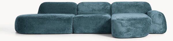 Narożna sofa modułowa Teddy-Bouclé z szezlongiem Wolke (4-osobowa)