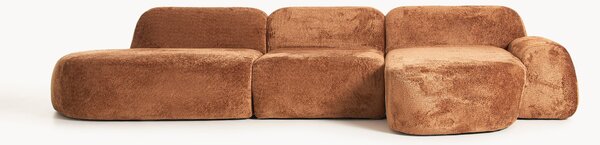 Narożna sofa modułowa Teddy-Bouclé z szezlongiem Wolke (4-osobowa)