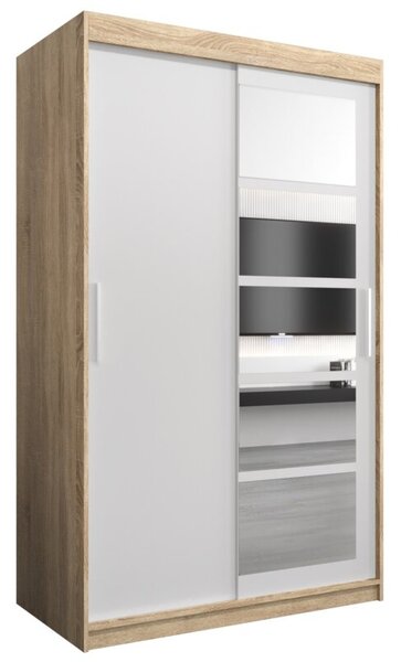 Szafa przesuwna garderoba Roma 1 120 wys. 200 cm sonoma + biaÅy