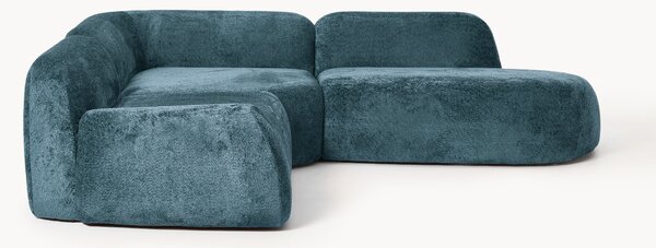 Narożna sofa modułowa Teddy-Bouclé z szezlongiem Wolke (4-osobowa)