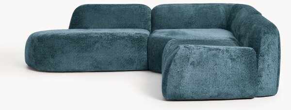 Narożna sofa modułowa Teddy-Bouclé z szezlongiem Wolke (4-osobowa)