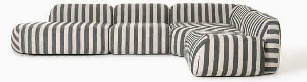 Narożna sofa modułowa XL w paski Wolke (4-osobowa)