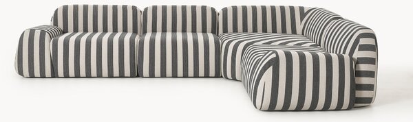 Narożna sofa modułowa w paski Wolke (4-osobowa)