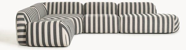 Narożna sofa modułowa XL w paski Wolke (4-osobowa)