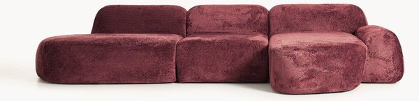 Narożna sofa modułowa Teddy-Bouclé z szezlongiem Wolke (4-osobowa)