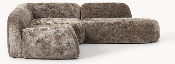 Narożna sofa modułowa Teddy-Bouclé z szezlongiem Wolke (4-osobowa)